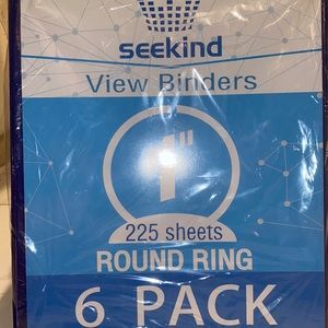 Six pack of colored binders